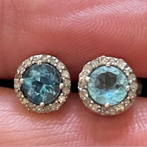 Blue topaz studs